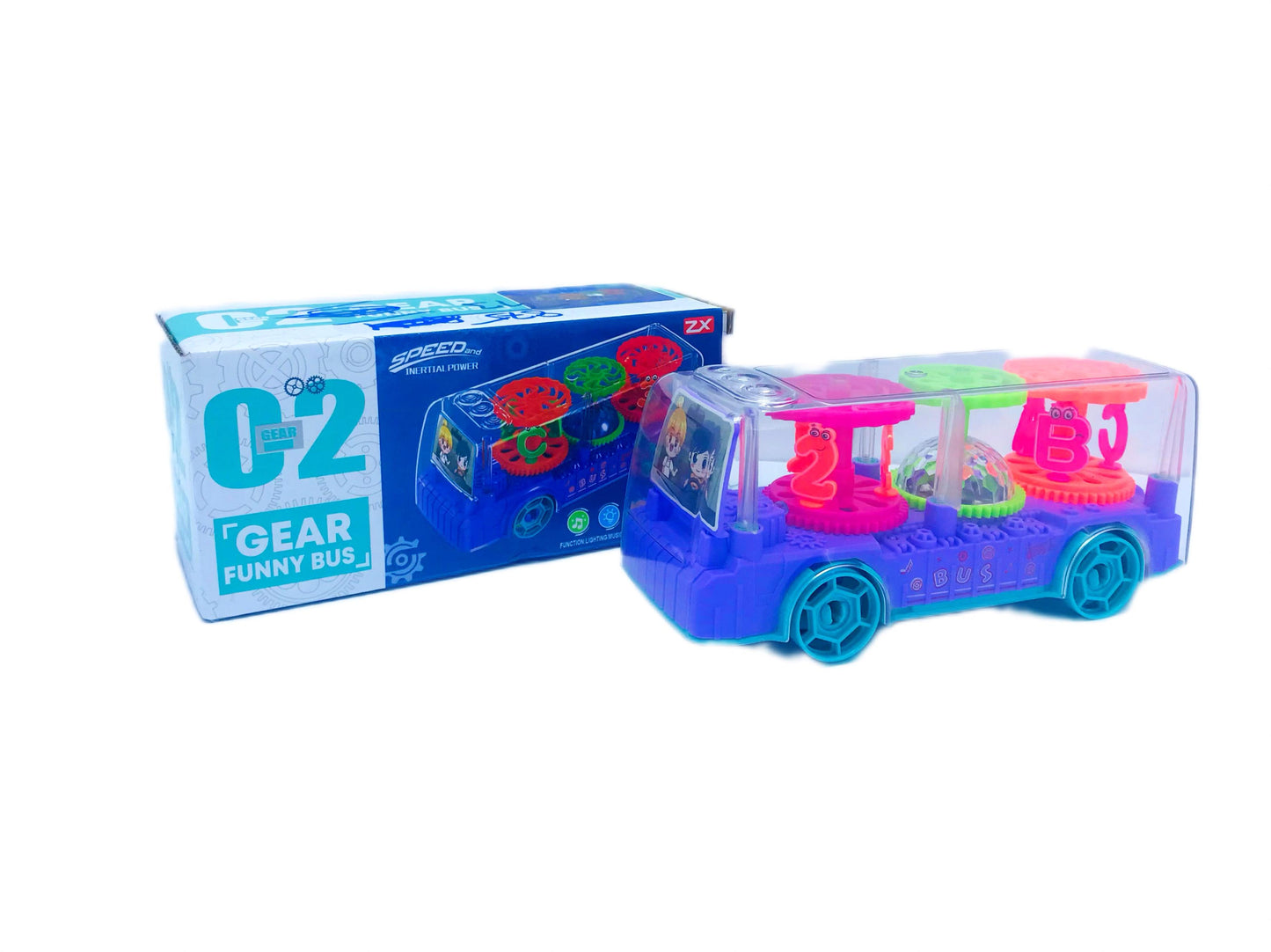 Realistic Transparent Gear Musical Bus