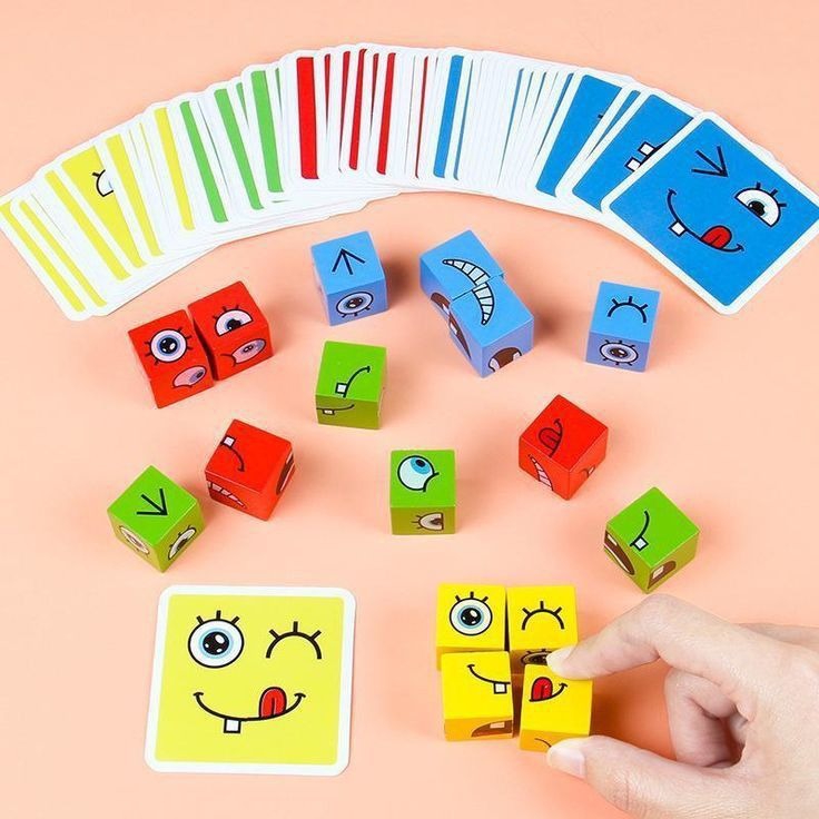 Wooden Face Changing Magic Cube Puzzle 2-4 Players