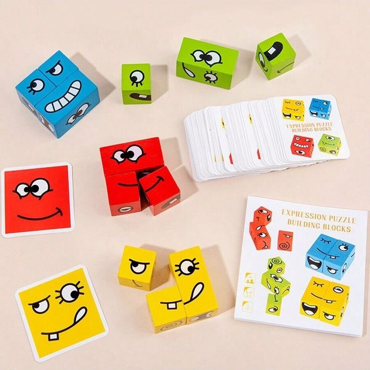 Wooden Face Changing Magic Cube Puzzle 2-4 Players