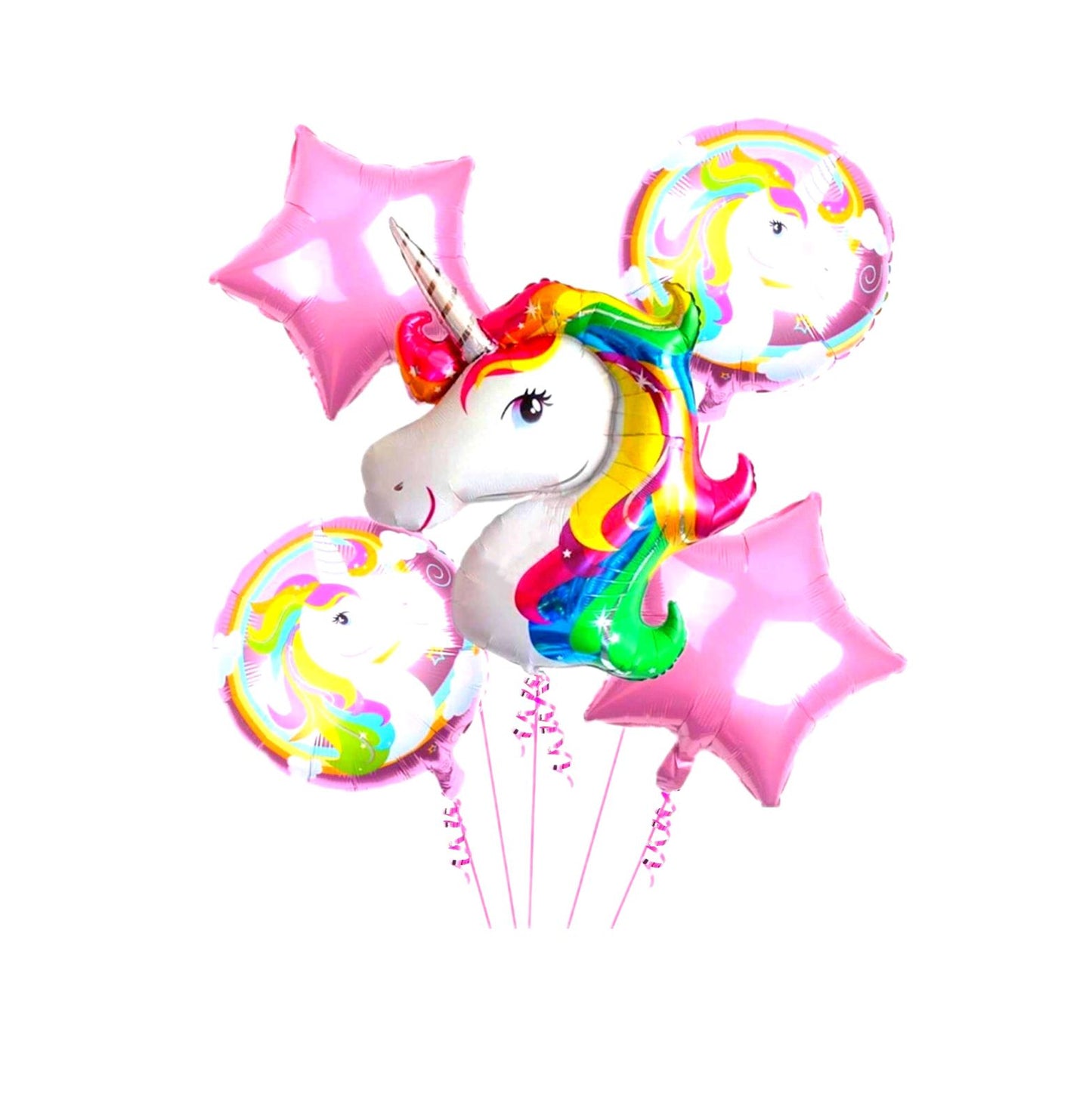 Foil baloon theeme 5 pice set unicorn